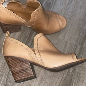 Lucca Lane open toe leather booties
